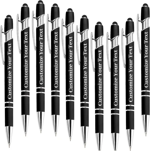 Miniatura 18 de Hasta 500 bolígrafos personalizados a granel con lápiz capacitivo, grabado, juego de bolígrafos con tu nombre, texto para mujeres de negocios