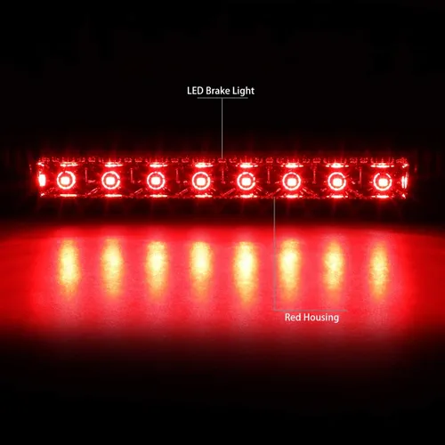 Miniatura 2 de DNA MOTORING 3BL-DJOU09-LED-RD - Tercera luz de freno LED de montaje alto con lente roja [compatible con Dodge Journey 10-16] Rojo