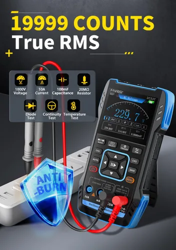 Miniatura 4 de 【FNRSI Actualizado 2C53T con 2 Sondas P6100】 Osciloscopio/Multímetro/Generador de Señal DDS 3 en 1, Ancho de Banda de 50MHz, Frecuencia de Muestreo