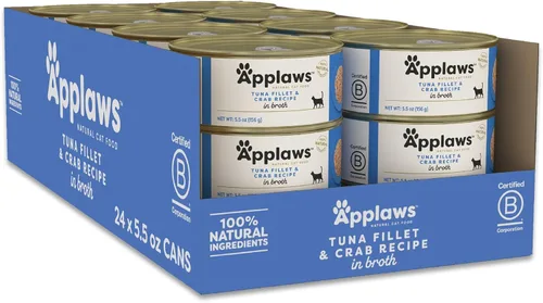 Miniatura 15 de Applaws Alimento húmedo natural para gatos en caldo, alimento húmedo enlatado de ingredientes limitados, sin aditivos, hecho con ingredientes