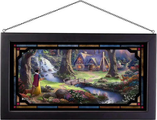 Miniatura 5 de Thomas Kinkade Disney Snow White Discovers the Cottage Brushwork (marco de burl)