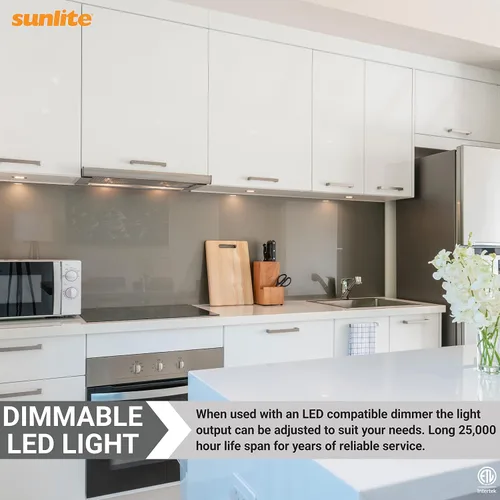 Miniatura 5 de Sunlite Bombilla LED PAR16 regulable, de cuello corto, empotrable, 7 vatios, (reemplazo halógeno de 50 W) 500 lúmenes, base E26 media, certificación