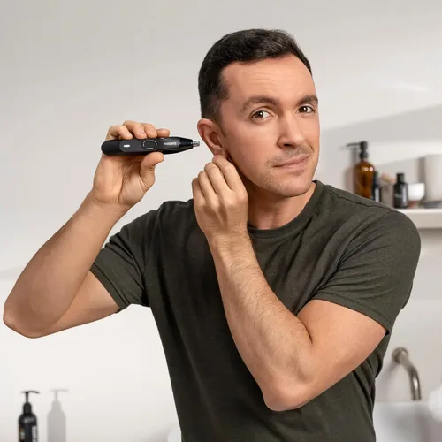 Miniatura 9 de MANSCAPED® The Weed Whacker® 2.0 Cortadora eléctrica de vello nasal y de orejas – Herramienta de precisión de 7,000 RPM con batería recargable, uso