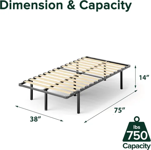Miniatura 5 de Base inteligente MyEuro de Sleep Master. Soporte de colchón de tablillas de madera, Acero, Negro