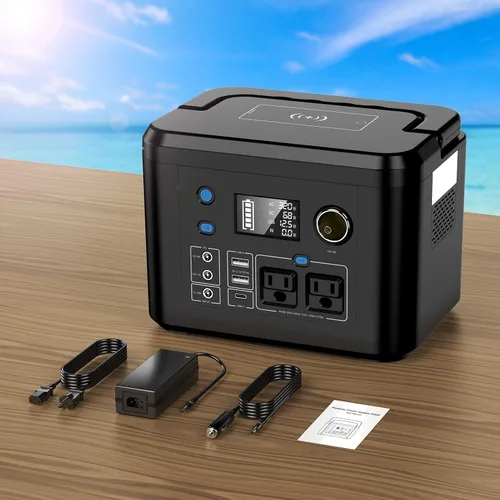 Miniatura 8 de powkey Estación de energía portátil de 350 W, batería de litio de reserva de 260 Wh/70,000 mAh, banco de energía de onda sinusoidal pura de 110 V