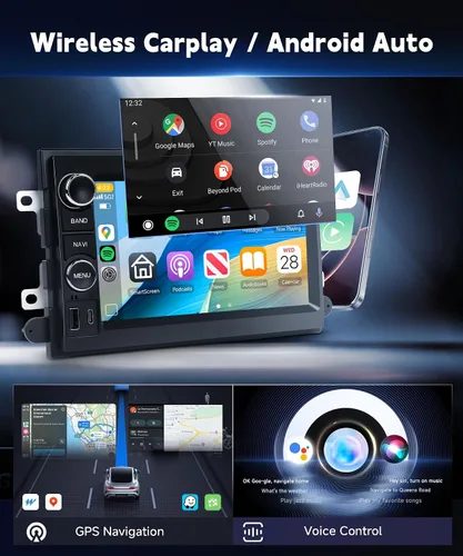 Miniatura 3 de 4+64G 7″ Android Car Stereo para Ford F150 F250/F350 2004-2016, Plug&Play Wireless CarPlay Android Auto DSP 32EQ, pantalla táctil IPS, GPS, cámara