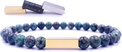 Miniatura 39 de Pulseras de cuentas personalizadas, Pulsera de piedras preciosas de 0.236 in, Pulsera grabada con láser, Pulsera de piedra natural, Pulseras unisex