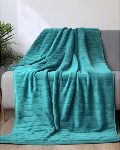 Miniatura 13 de LaSyL Manta de forro polar para sofá de 50"x60" color azul oscuro - 300GSM Manta suave, acogedora y de felpa de franela - Manta ligera