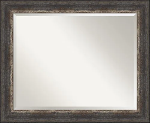 Miniatura 13 de Amanti Art Brown Wall Mirror 25x21 Bark Rustic Char Rectangle Bathroom Mirror for Wall Decor Living Room, Small Rustic Farmhouse Frame, Hangs