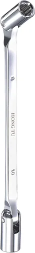 Miniatura 5 de uxcell Llave de cabeza flexible de 12 puntos, extremo de caja giratoria doble métrica de 0.315 in x 0.394 in, rotación CR-V de 180 grados