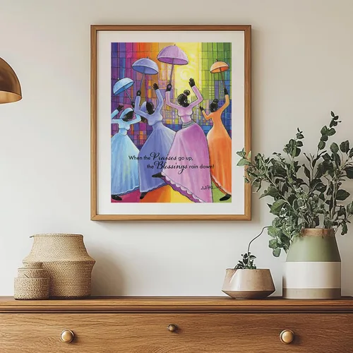 Miniatura 7 de Expresiones Afroamericanas - Rompecabezas "Praises Go Up" – Rompecabezas de 500 piezas inspiradores para adultos Arte inspirador basado en la fe