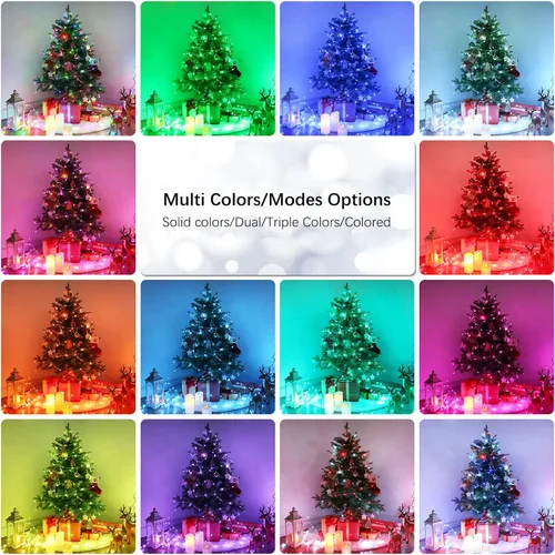 Miniatura 9 de BrizLabs Guirnalda de luces de hadas de 33 pies, 100 luces LED rojas, blancas y azules con temporizador remoto, USB 4 de julio, luz estrellada, 100