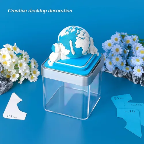 Miniatura 5 de RSLIPIN Bloc de Notas 3D Pieza de Tiempo Calendario 2026, Calendario 3D 2026 Calendario de Escritorio con Luces Notas de Bricolaje Bloc de Notas