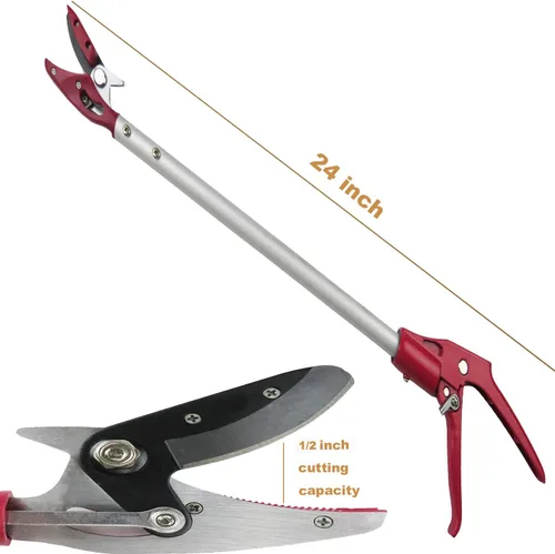 Miniatura 2 de Podadora de largo alcance de 2 pies y recolector de frutas con función de corte y sujeción, poste de aluminio ligero de 0.7 libras con cabezal