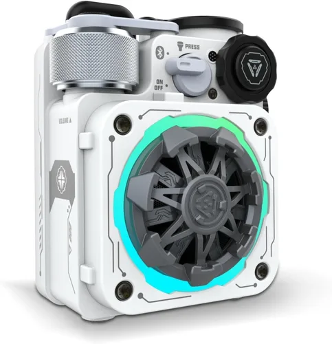 Miniatura 10 de Muzen Cyber Cube - Altavoz Bluetooth, Bluetooth 5.0, altavoz portátil con Fidget Spinner, sonido nítido con luz LED RGB, altavoz inalámbrico