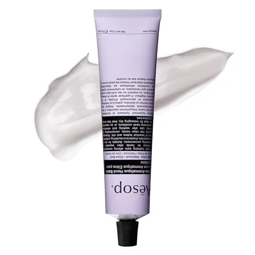 Aesop Eleos Aromatique - Bálsamo de manos tamaño viaje, manteca de karité y aceite de coco para nutrir las manos secas y agrietadas, loción hecha