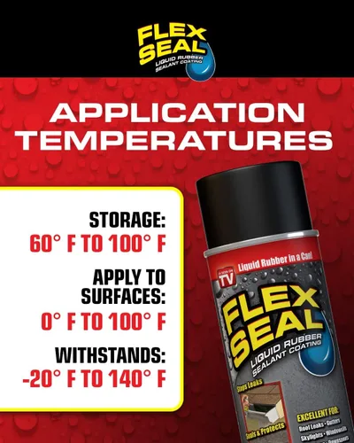Miniatura 5 de Flex Seal Mini, transparente, detiene fugas al instante, revestimiento de goma impermeable en aerosol, tamaño de viaje, perfecto para canalones