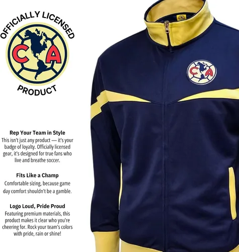 Miniatura 7 de Icon Sports Chaqueta deportiva de fútbol con licencia oficial de Club America, unisex para adultos
