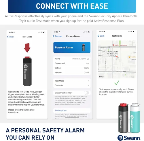 Miniatura 7 de Swann ActiveResponse - Alarma de seguridad personal móvil, sirena de emergencia de 110 dB con alertas SMS y conectividad móvil, batería de larga