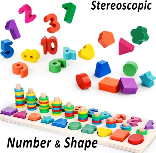 Miniatura 2 de CozyBomB Montessori - Juguetes educativos de madera para niños pequeños, rompecabezas de números, clasificador, apilador, apilador, juego de Arcoír