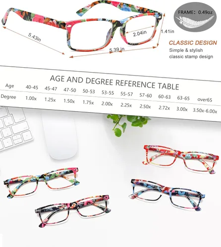 Miniatura 3 de Lentes de lectura para mujer, elegantes lectores con bloqueo de luz azul, anteojos para mujer, anteojos de computadora de moda Azul/Verde/Negro/Rojo
