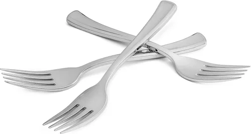 Miniatura 7 de Tenedores de plástico plateado (paquete de 75) – Cubiertos plateados brillantes – Pesados y duraderos para fiestas – Stock Your Home