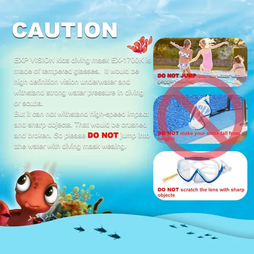 Miniatura 8 de Máscara de buceo para niños, máscara de buceo para niños, gafas de natación antivaho con cubierta para la nariz para esnórquel, buceo, natación