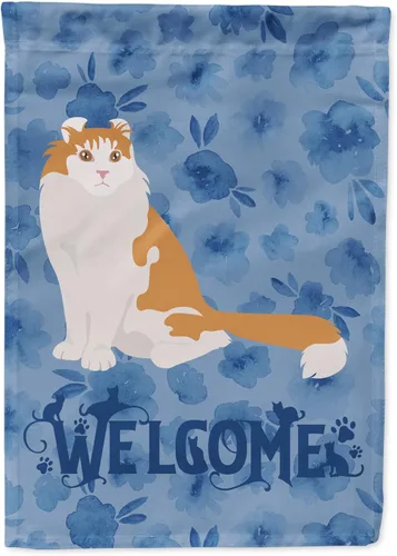 Miniatura 137 de Caroline's Treasures CK5047CHF Ojos Azules - Bandera de bienvenida con diseño de gato para casa de porche, grande, para colgar en la pared