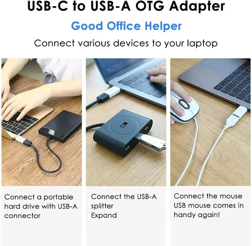 Miniatura 5 de Adaptador USB C a USB (paquete de 2), adaptador USB 3.0 a tipo C OTG, transferencia de datos de alta velocidad de 5 Gbps, compatible con MacBook