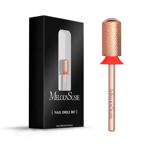 Miniatura 24 de MelodySusie Brocas de uñas de seguridad, brocas de carburo de 2,38 mm de barril grande y parte superior redonda y suave, adecuadas para manicura
