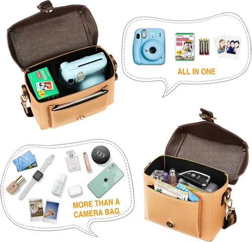 Miniatura 4 de FINPAC Funda protectora cruzada para Fujifilm Instax Mini 11/9/8+/8/90/70/40/26+/25/7s/Mini LiPlay/Square SQ1/SQ6 Polaroid PIC-300 cámara