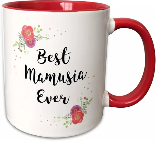 Miniatura 12 de 3dRose InspirationzStore – Love Series – Floral Best Mamusia Ever bonita acuarela rosa flores – Polaco mamá – tazas (taza_311973), Negro/Blanco