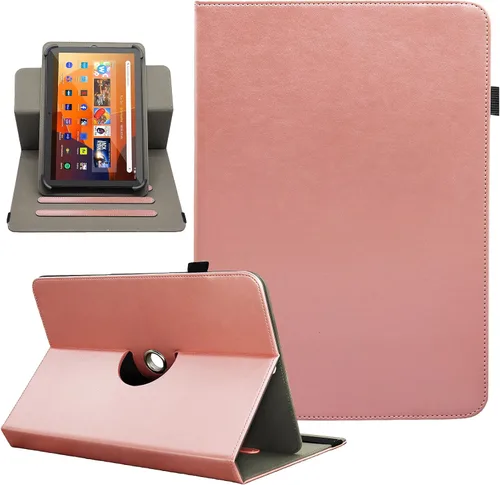 Miniatura 31 de Funda universal para tablet Android de 10 y 10.1 pulgadas, Dluggs de piel sintética con rotación de 360 grados, soporte multiángulo