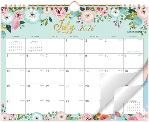 Calendario 2026 – Calendario de pared 2026, 11 x 8.5 pulgadas, enero de 2026 a diciembre de 2026, planificador de pared grande de 12 meses, gancho
