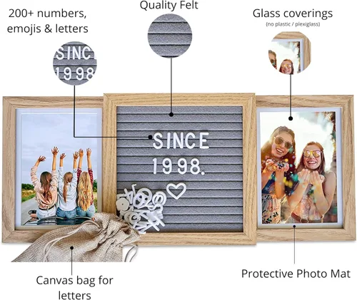 Miniatura 4 de Marco de fotos personalizado con tablero de letras personalizadas – Mostrar dos fotos para mamá, abuela, mejor amiga, hermanas o parejas – Marco
