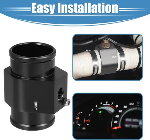 Miniatura 3 de X AUTOHAUX 1 Unidades de 1.496 in Universal Aluminio Temperatura Temperatura Junta Tubo Sensor Sensor Radiador Manguera Adaptador con Abrazaderas
