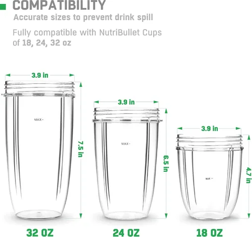 Miniatura 3 de Tapas abatibles para licuadora Nutribullet Accesorios de piezas de repuesto