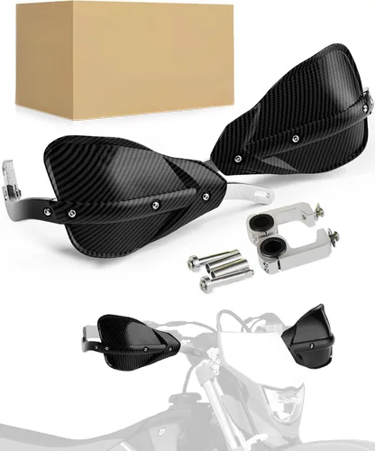 JFG RACING Protectores de mano universales de fibra de carbono de imitación para motocicleta de 7/8 pulgadas y 1 1/8 pulgadas, barra de cepillo ATV