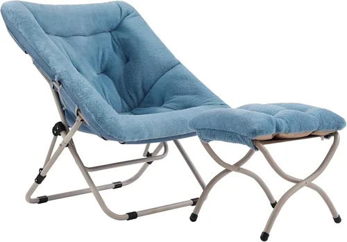 Miniatura 24 de Tiita Silla Cómoda Plegable, Silla de Acento Plegable de Gran Tamaño de Piel Sintética Suave, Silla de Descanso Perezosa para Niños, Adolescentes