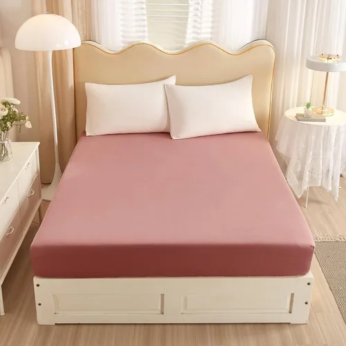 Miniatura 10 de Sábana bajera ajustable de algodón lavado 100% en color topo con diseño Gingham para cama queen, con bolsillo profundo de 15 pulgadas, sábana bajera