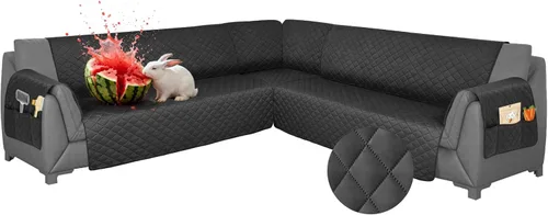 Miniatura 14 de Fundas para sofá modular, impermeables, 6 piezas, fundas de sofá en forma de L, lavables, antideslizantes, fundas para sofá seccional, suaves