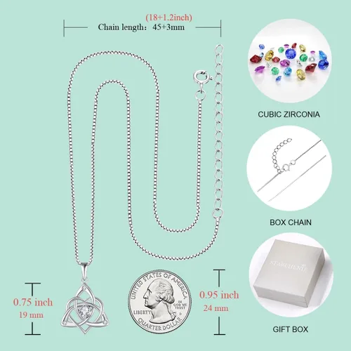 Miniatura 6 de STARCHENIE Collar de nudo celta para mujer de plata de ley 925 con dije de nudo de amor de la Trinidad Metal