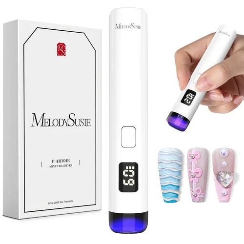 Miniatura 8 de MelodySusie Lámpara de Uñas UV Inalámbrica Ergonómica de Mano con Pantalla LCD y 2 Temporizadores, P-Art01A Luz LED UV Mini Recargable que Cura