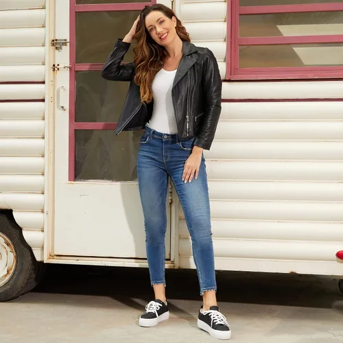 Miniatura 2 de JABASIC Zapatos deportivos de plataforma con cordones para mujer, cómodos, casuales, a la moda, para caminar