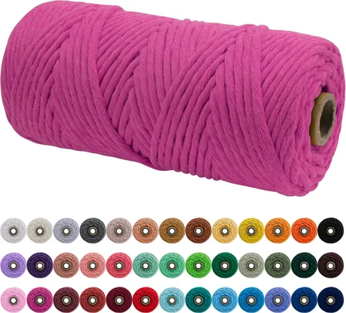 Miniatura 111 de JeogYong Cordón de macramé de un solo hilo 2mm x 164 yardas (492 pies) Cuerda de algodón suave, hilo de macramé 2 mm, suministros de macramé