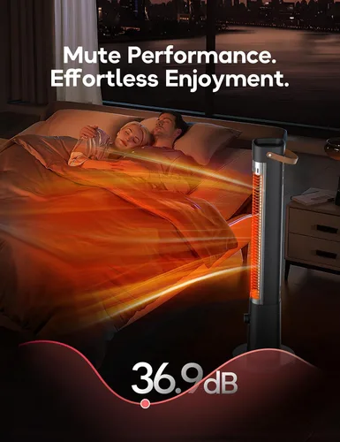 Miniatura 5 de Calentador de patio para uso en exteriores, calentador eléctrico infrarrojo para exteriores, calefacción instantánea de 1500 W, oscilación de 60