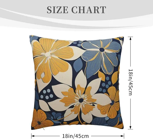 Miniatura 7 de Fundas de almohada de flores azul marino, fundas de cojín geométricas modernas, fundas de almohada decorativas para el hogar, fundas de almohada