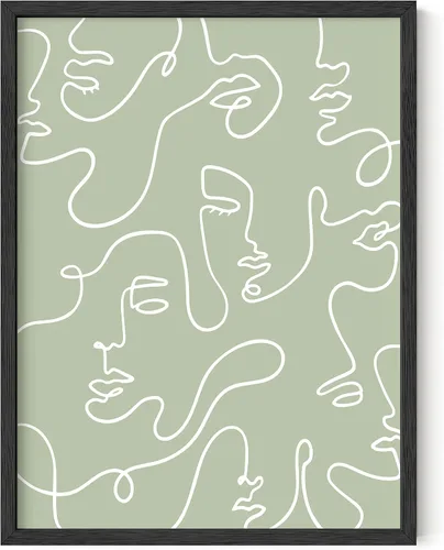 Haus and Hues - Decoración de línea de pared. Figura femenina, póster abstracto, arte de pared, póster minimalista, dibujo de línea, arte de línea