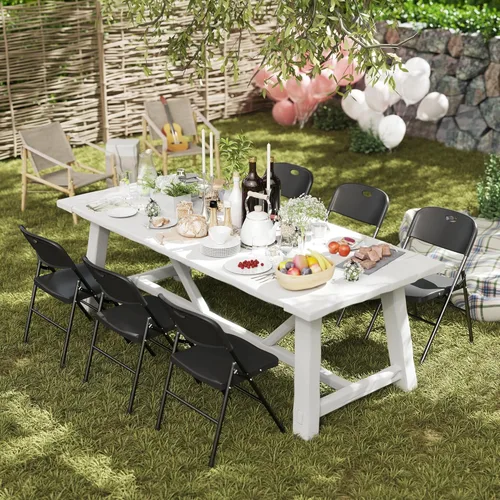 Miniatura 7 de Paquete de 10 Sillas Plegables, Límite de Peso de 800 libras, Silla Plegable de Plástico Resistente, Asiento Portátil para Eventos en Interiores