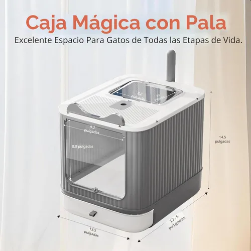 Miniatura 2 de Caja de Arena para Gatos Completamente Cerrada Mejorada con Tapa, Recinto Cubierto para Caja de Arena, Cajas de Arena para Gatos Antisalpicaduras
